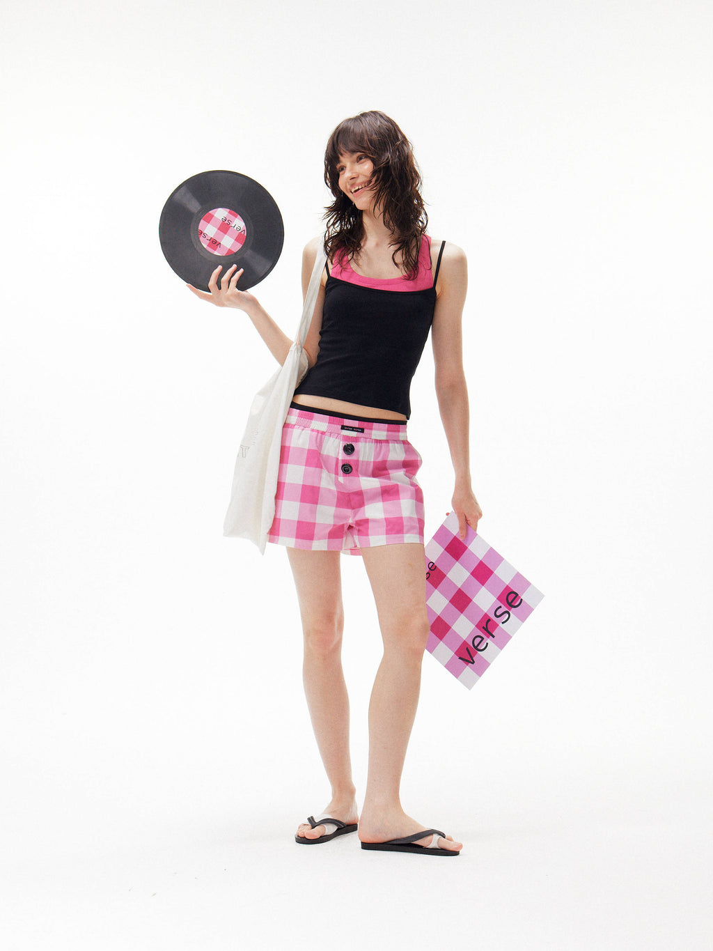 two-color layered camisole / tanktop