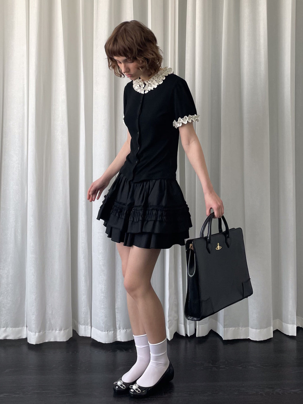 Polka dot lace top