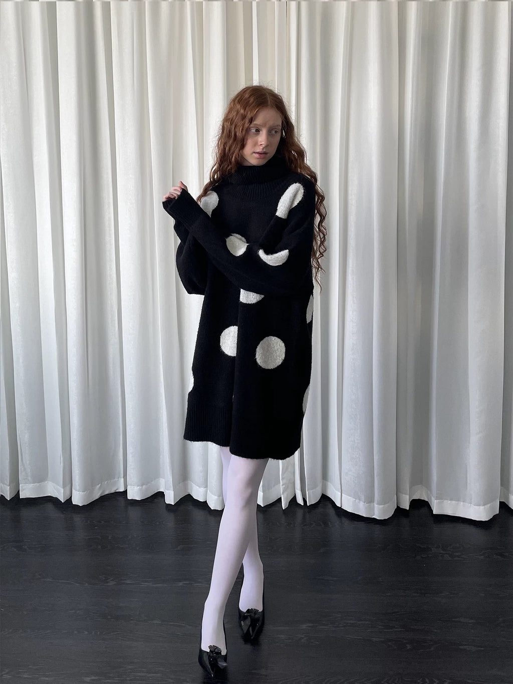Polka dot long sweater / dress