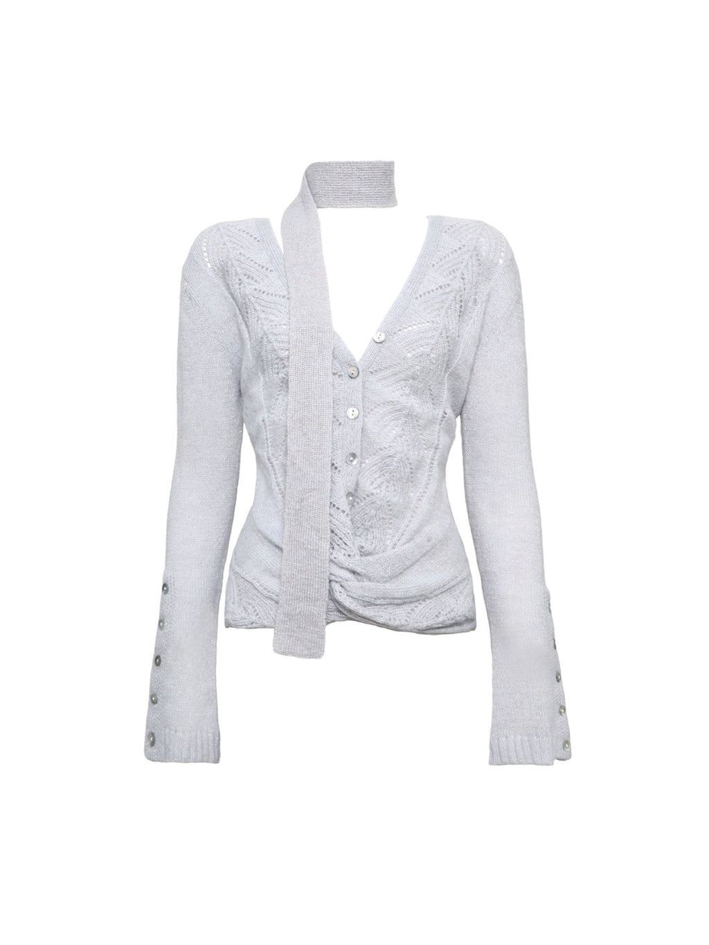 Pointelle V-Neck Knit