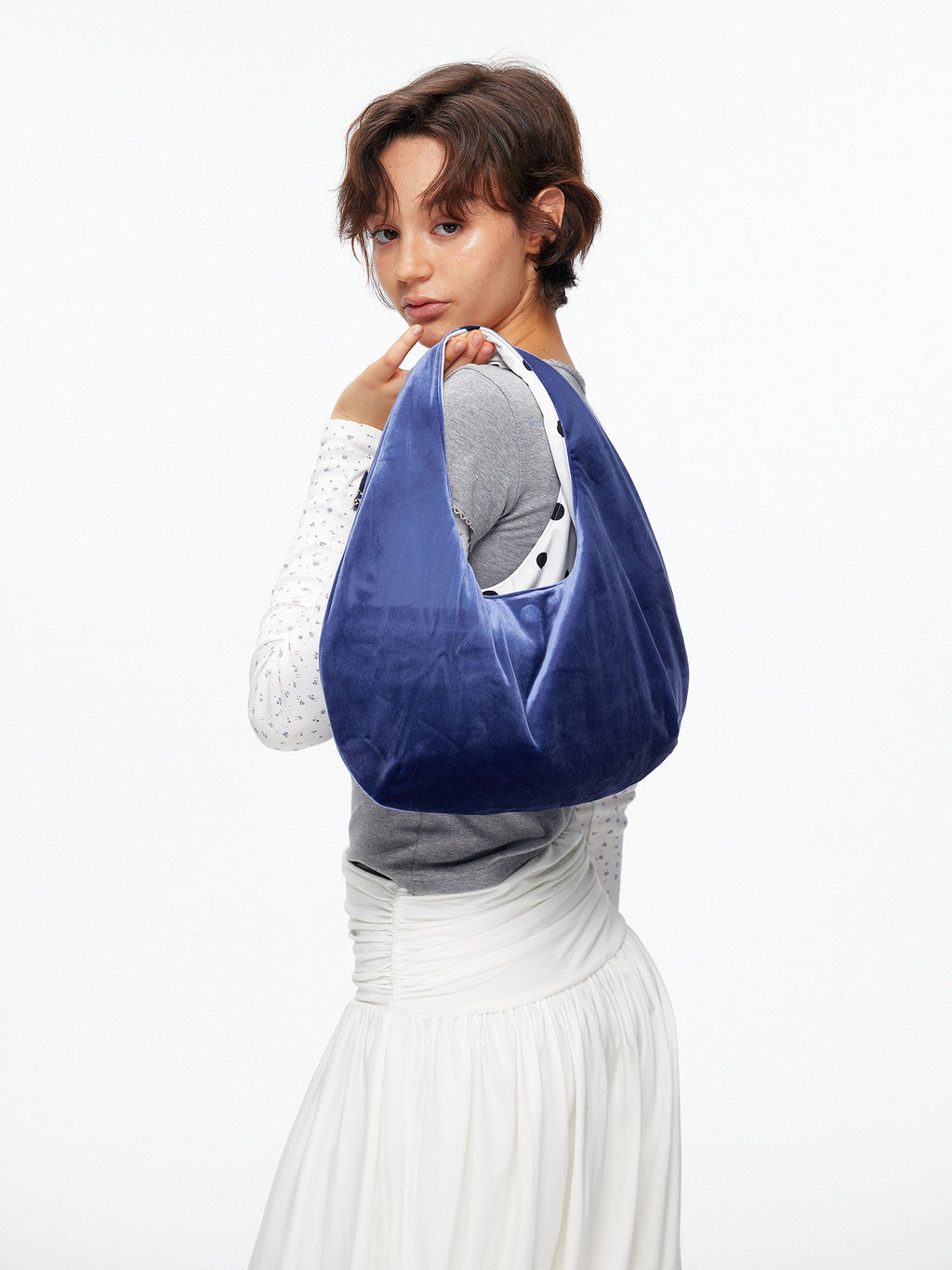 double-sided suede hand bag