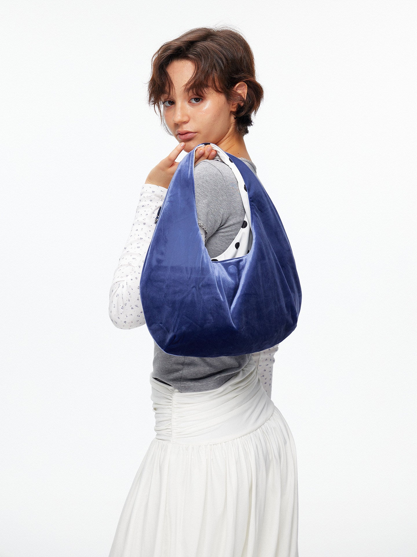 double-sided suede hand bag