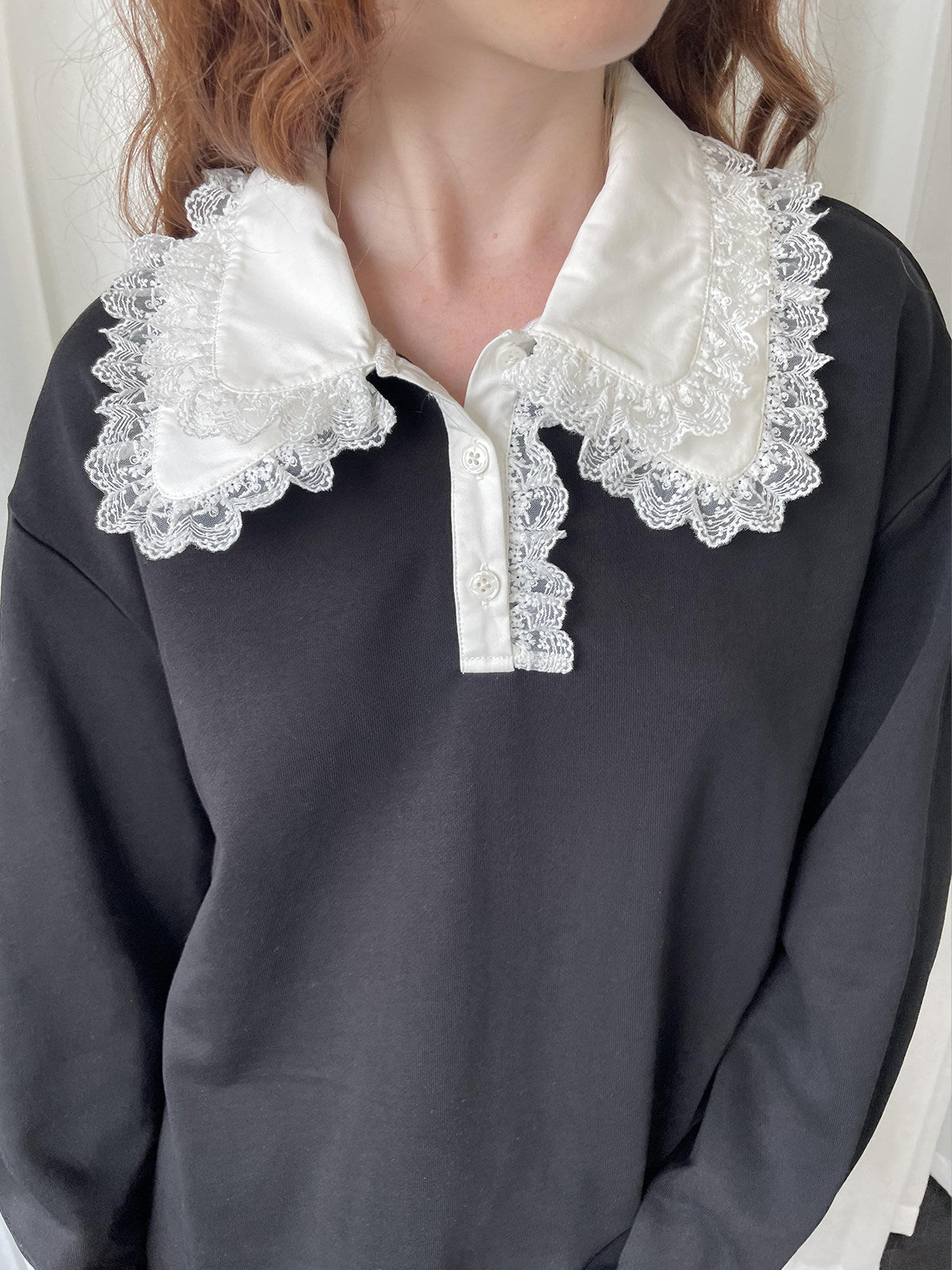 Lace black knitted
