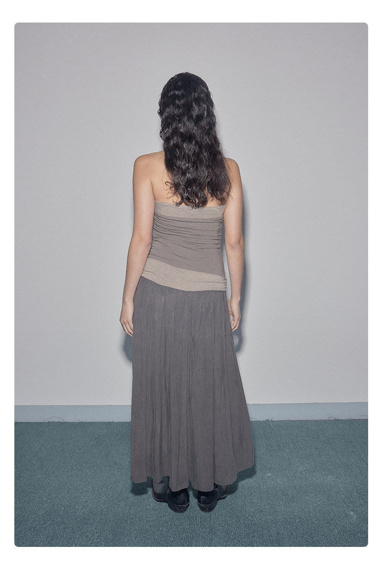 Matte Low-Saturation Patchwork Dress