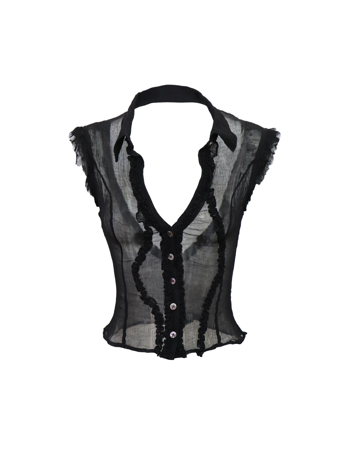 Sheer Open Back Shirt
