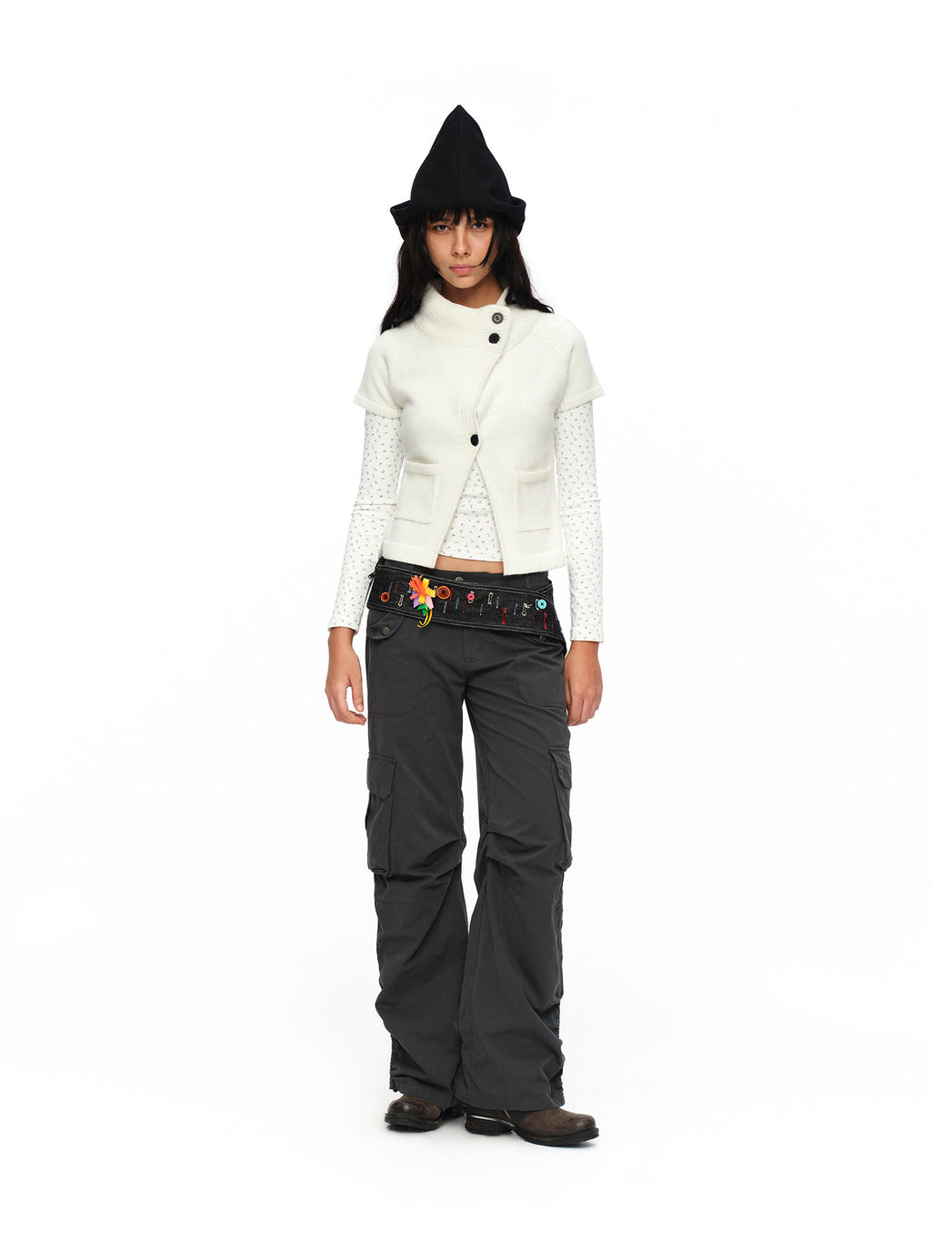 Short sleeve knit vest