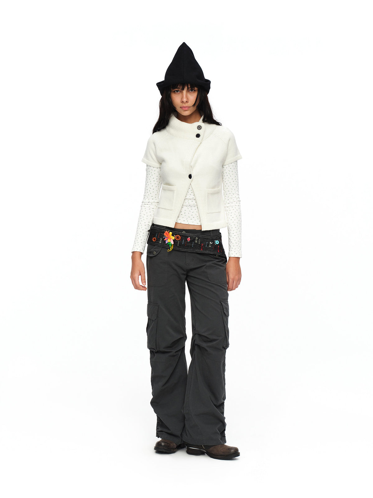 Short sleeve knit vest
