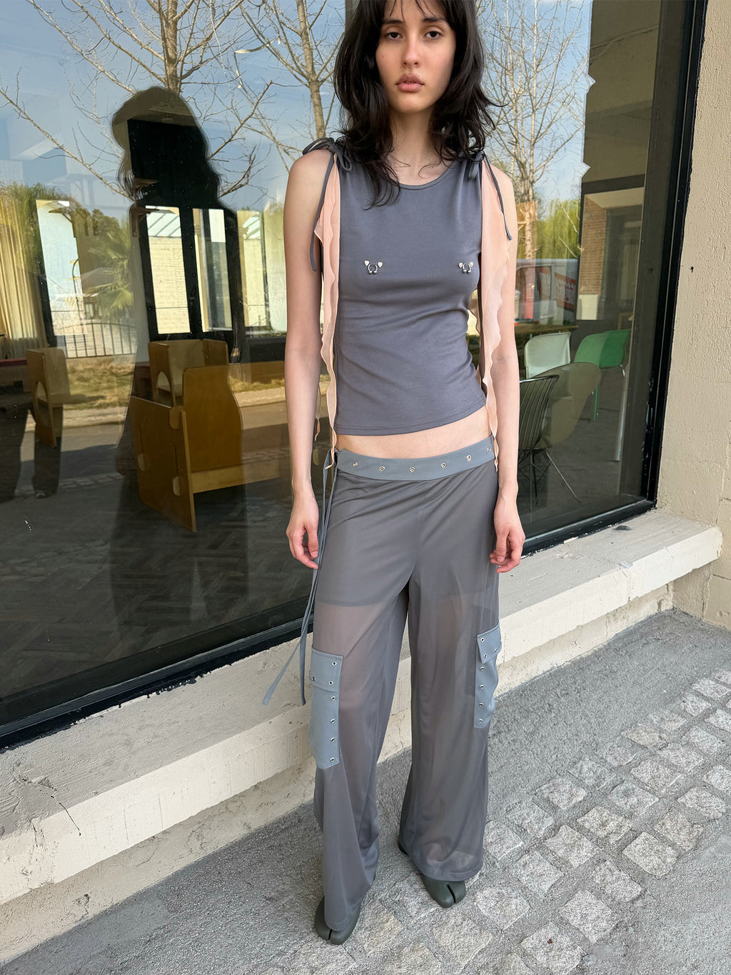 Sheer Layered Grey Cargo