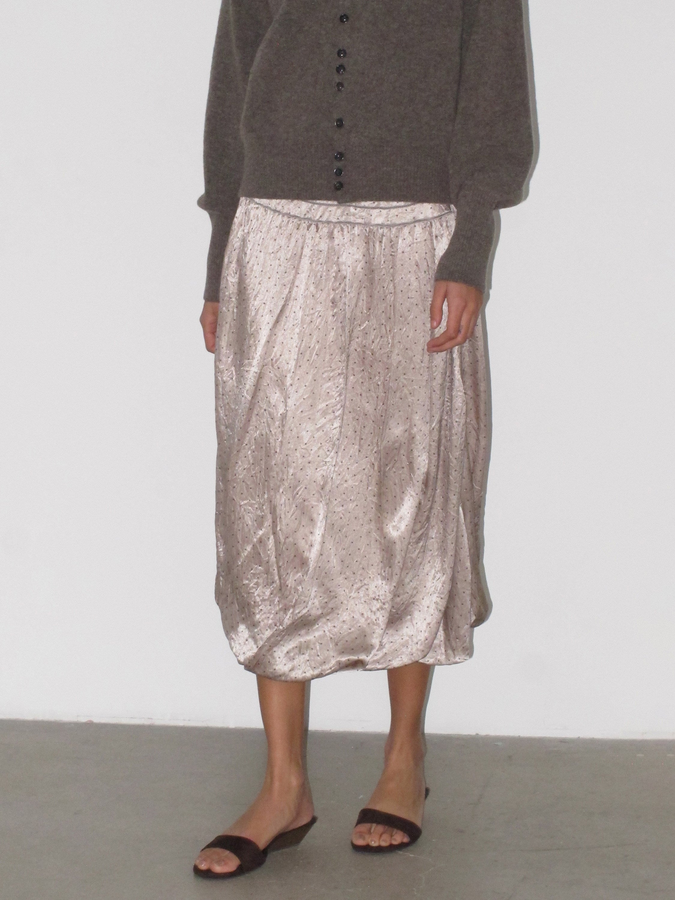 Glossy polka dot skirt
