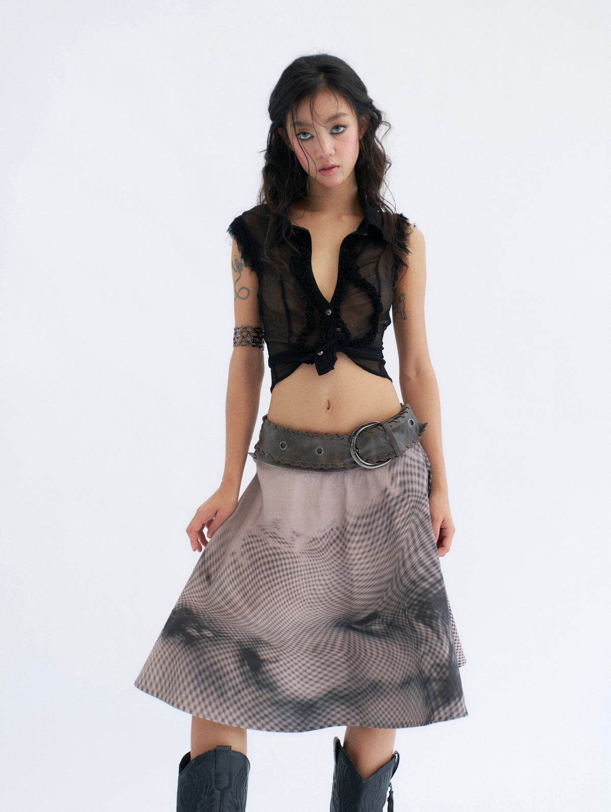 Sheer Open Back Shirt