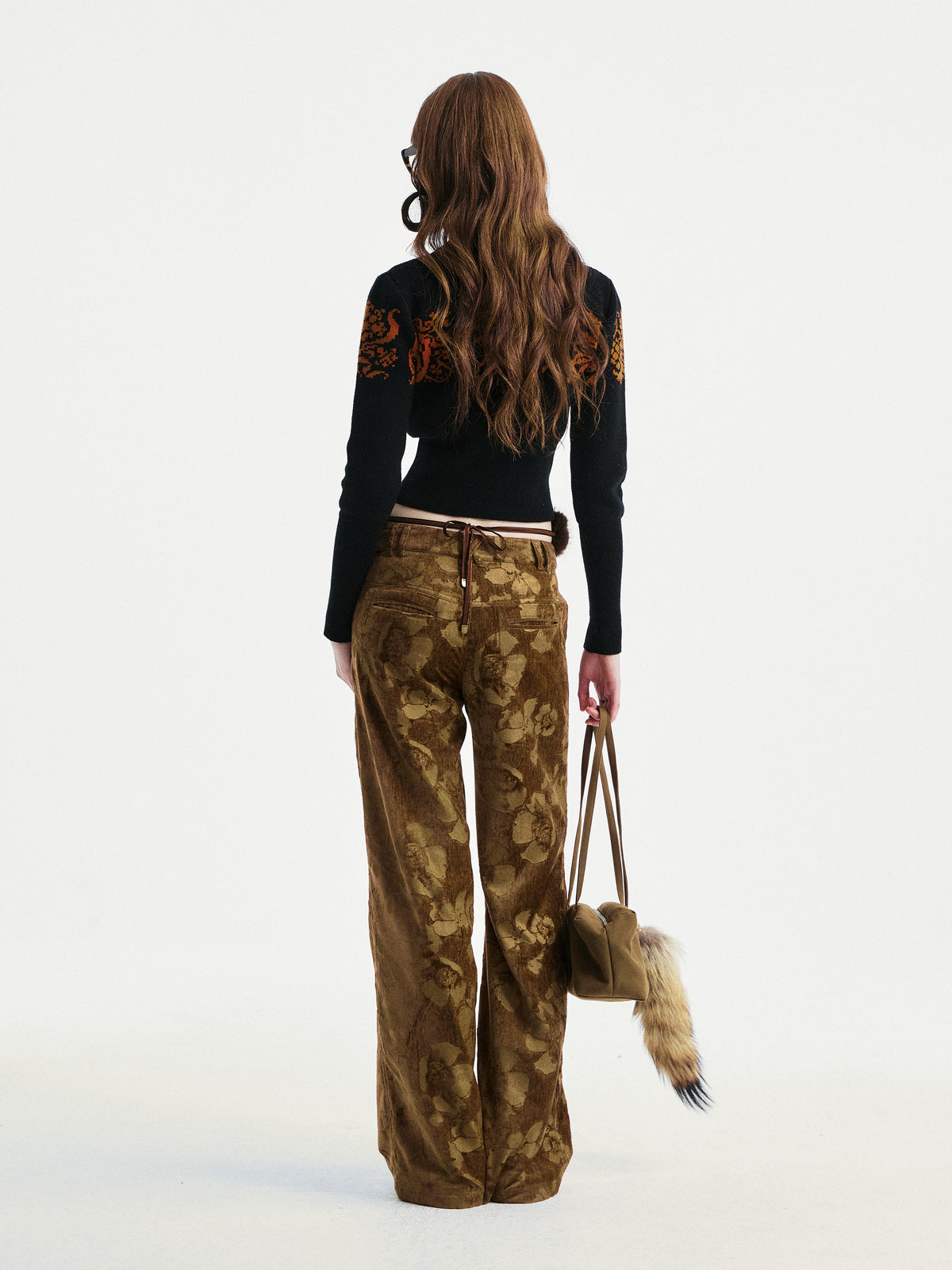 Pony pattern jacquard pullover