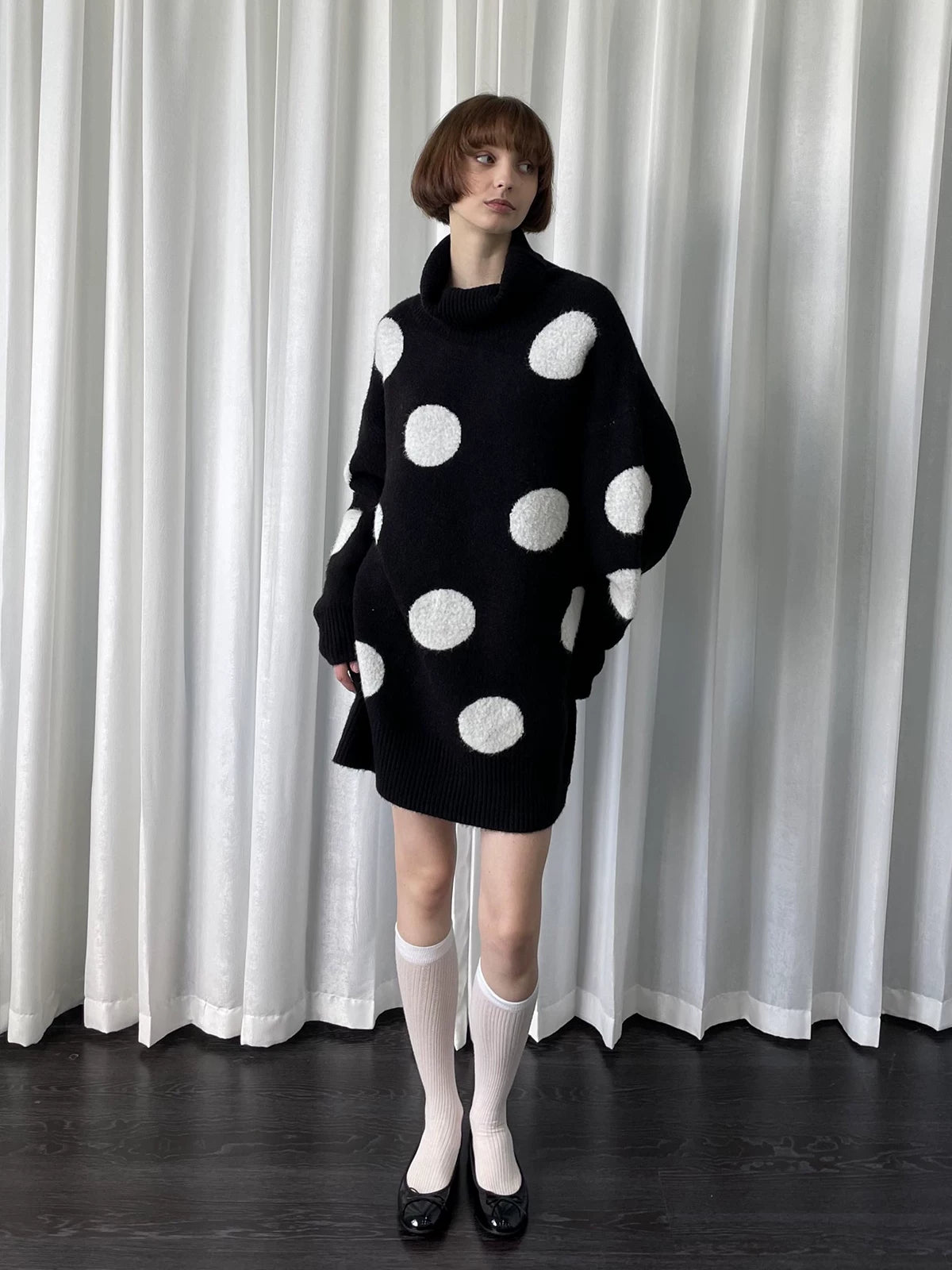 Polka dot long sweater / dress