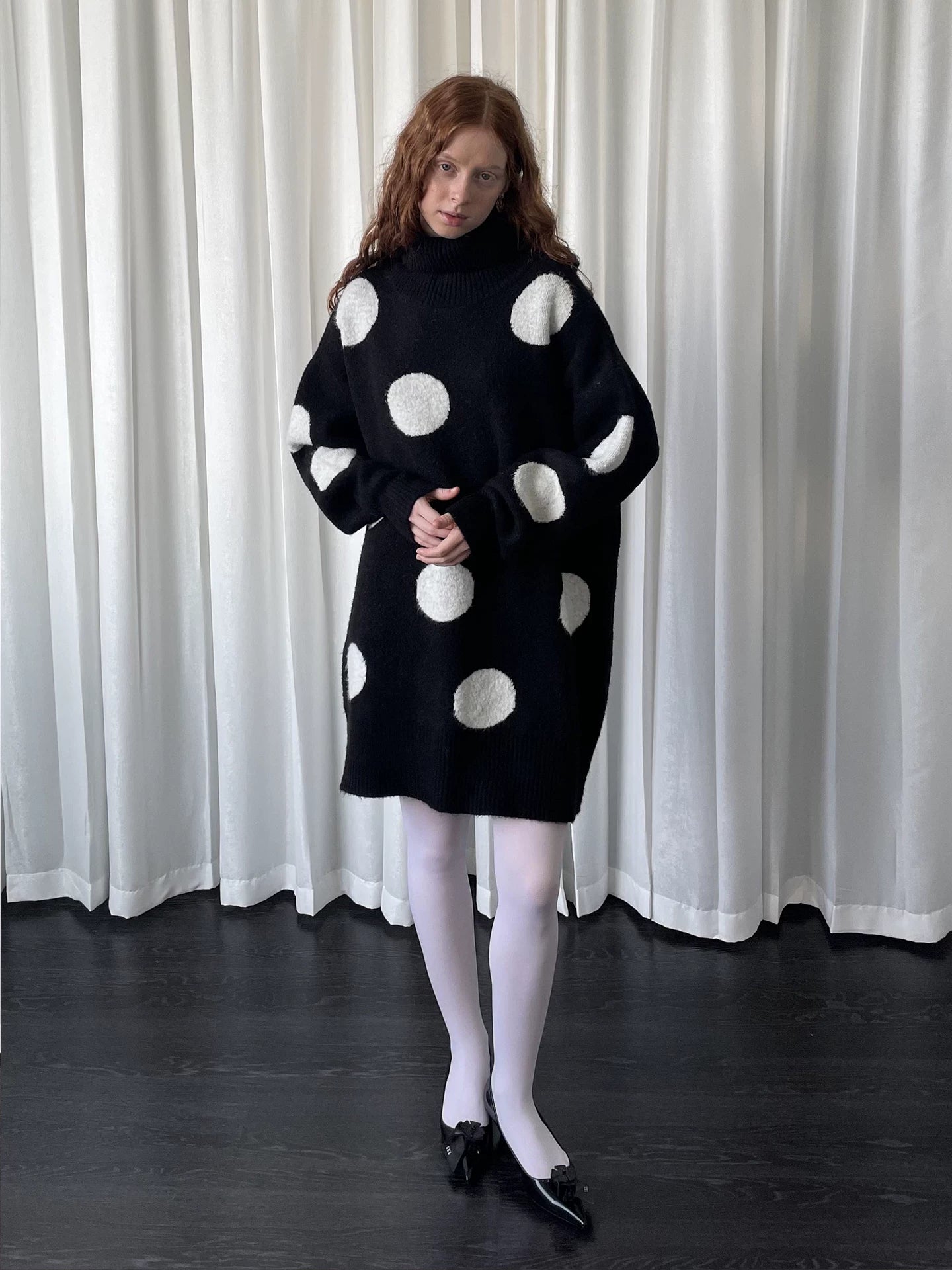 Polka dot long sweater / dress