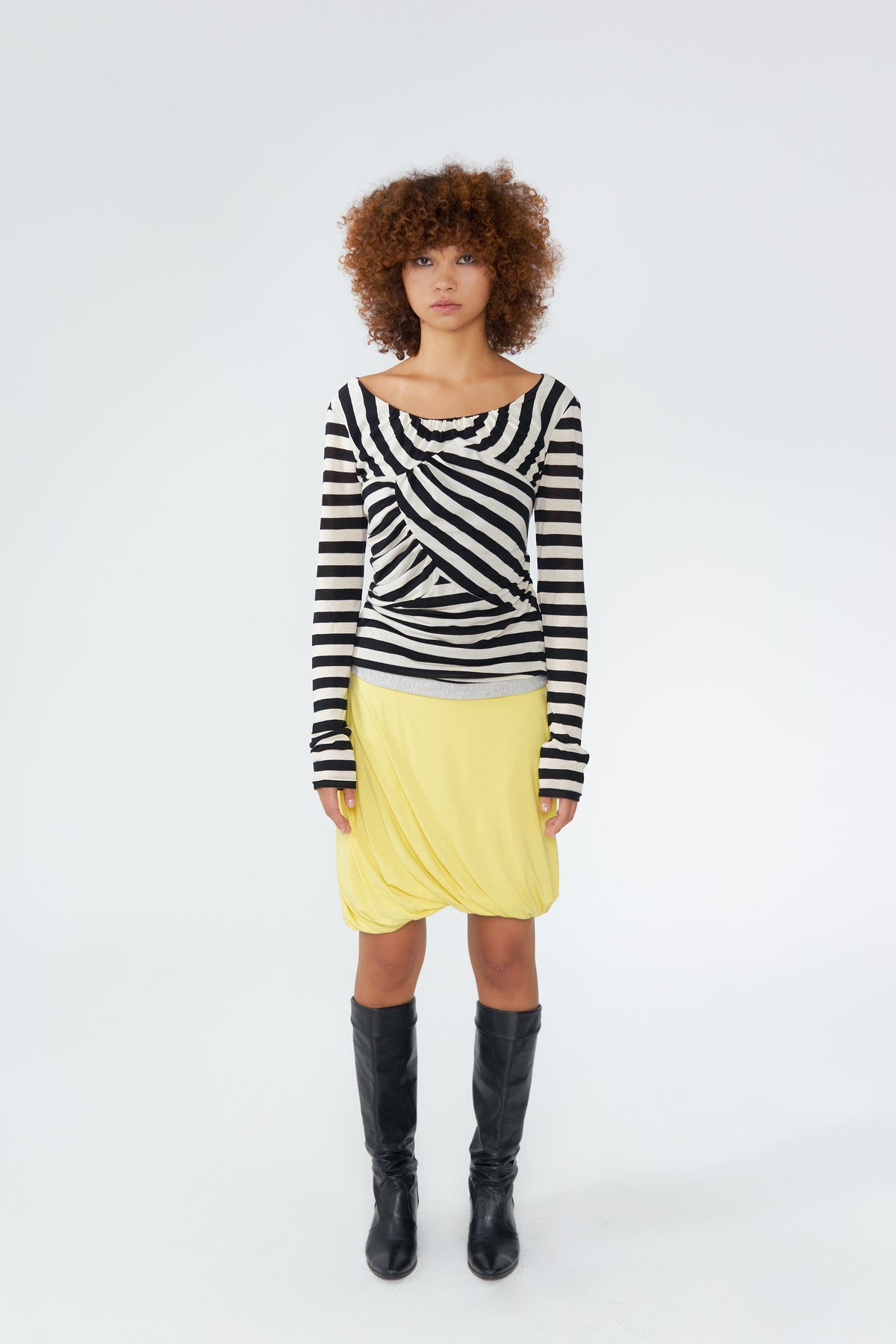 Striped long-sleeve top