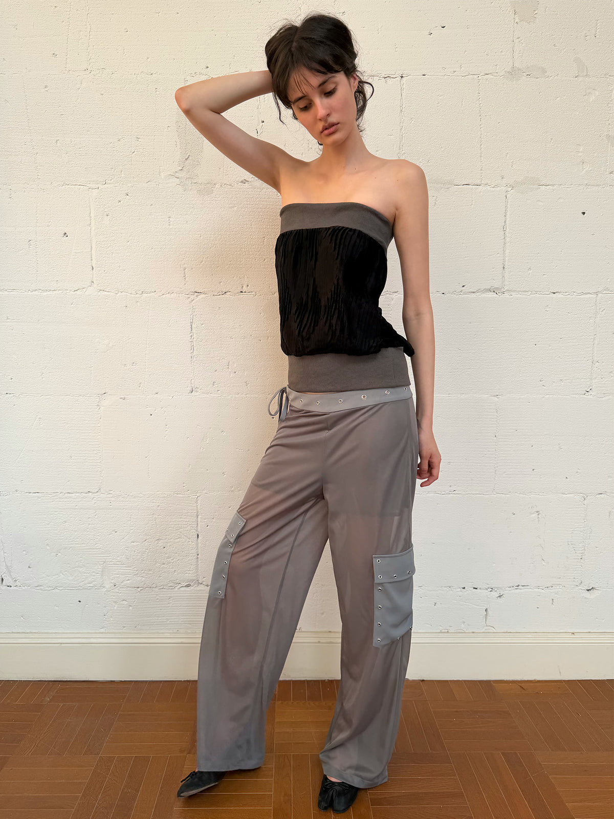Sheer Layered Grey Cargo