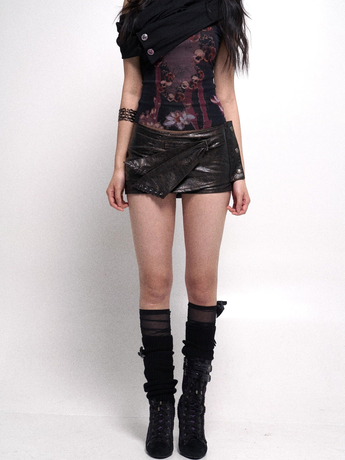 Faux Leather Mini Skort