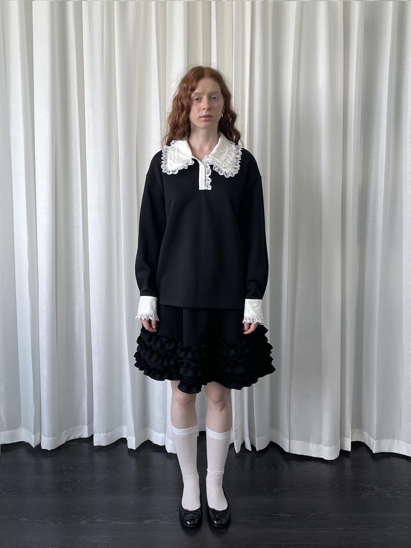 Lace black knitted