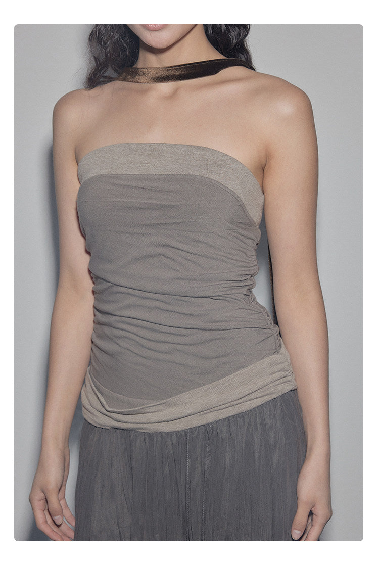 Matte Low-Saturation Patchwork Dress