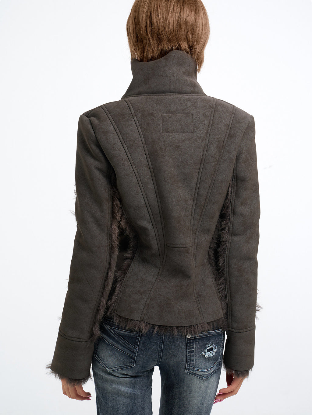 Faux Fur Collar Jacket
