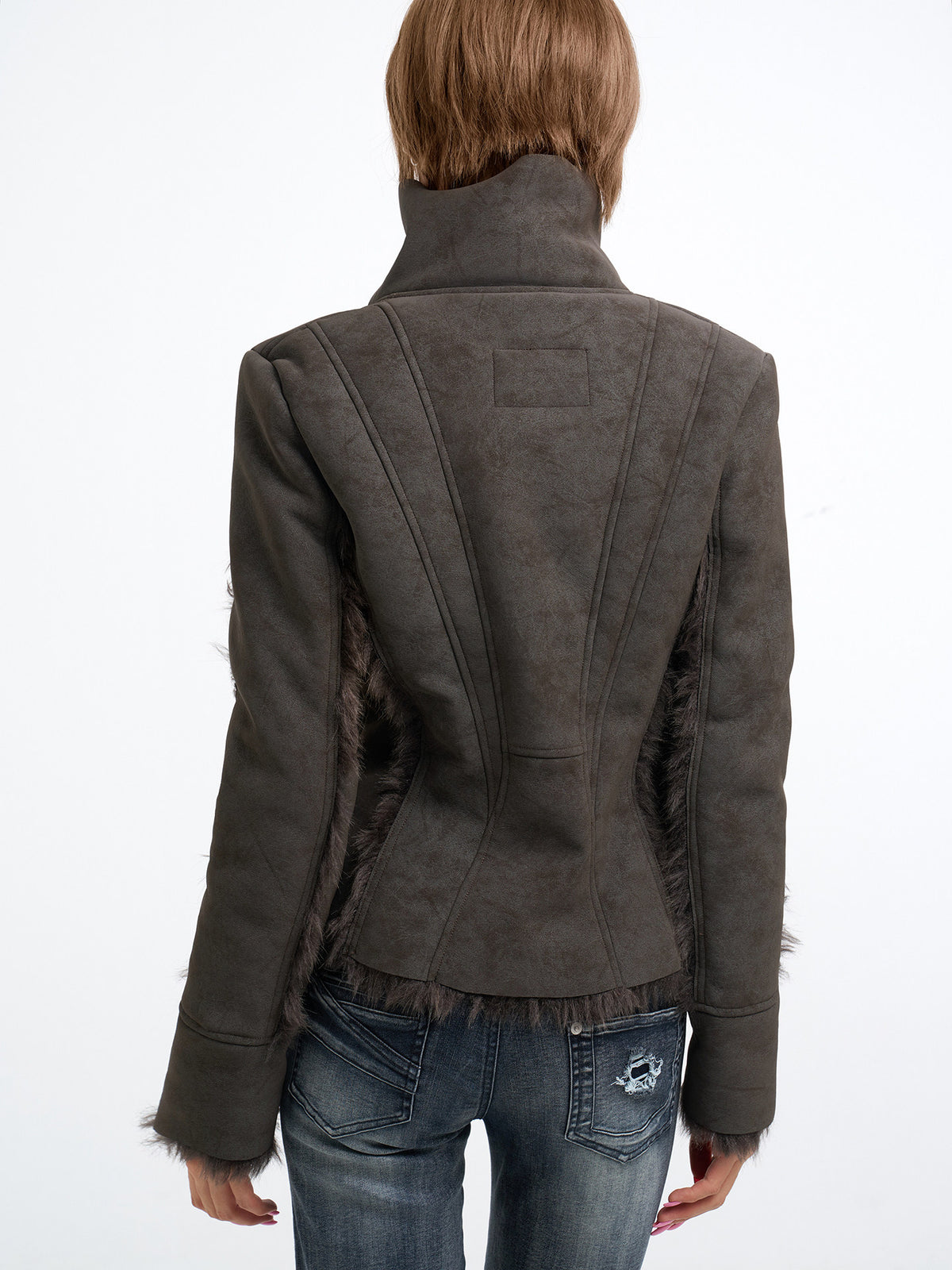 Faux Fur Collar Jacket