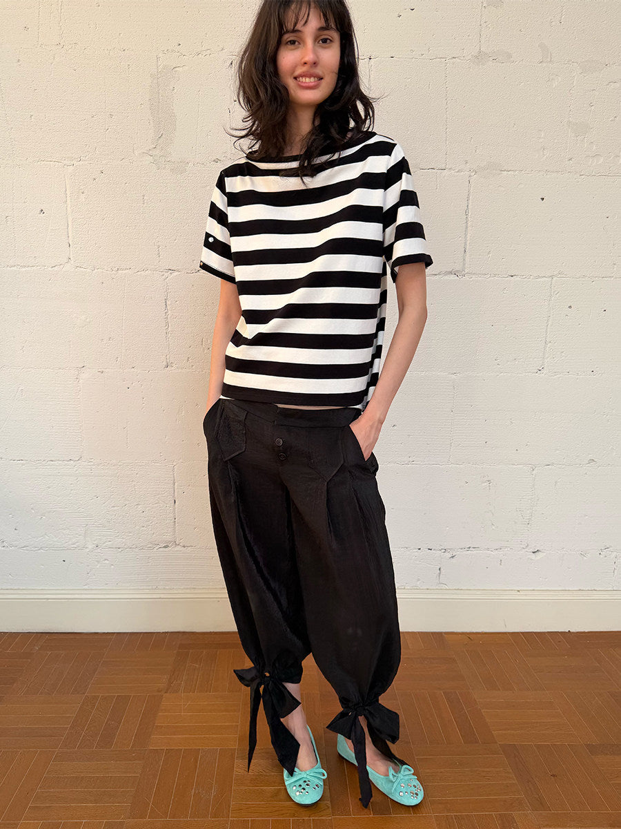 Bow tie low-rise pants