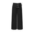 button straight trousers with skirt