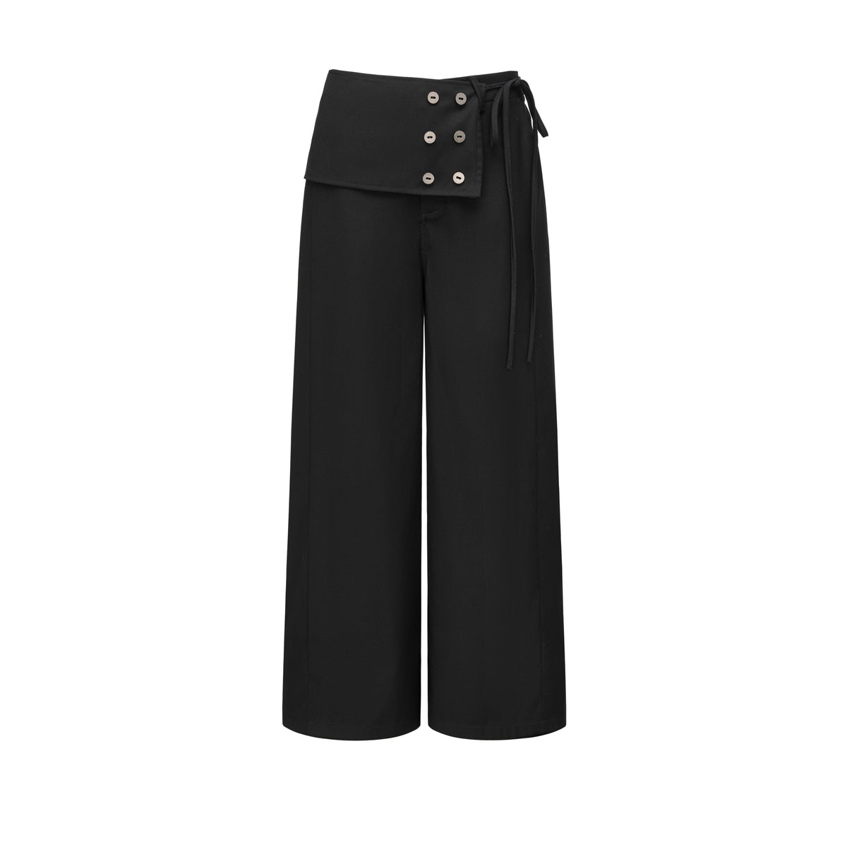 button straight trousers with skirt