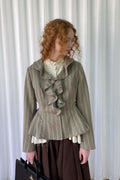 Lace placket short blazer