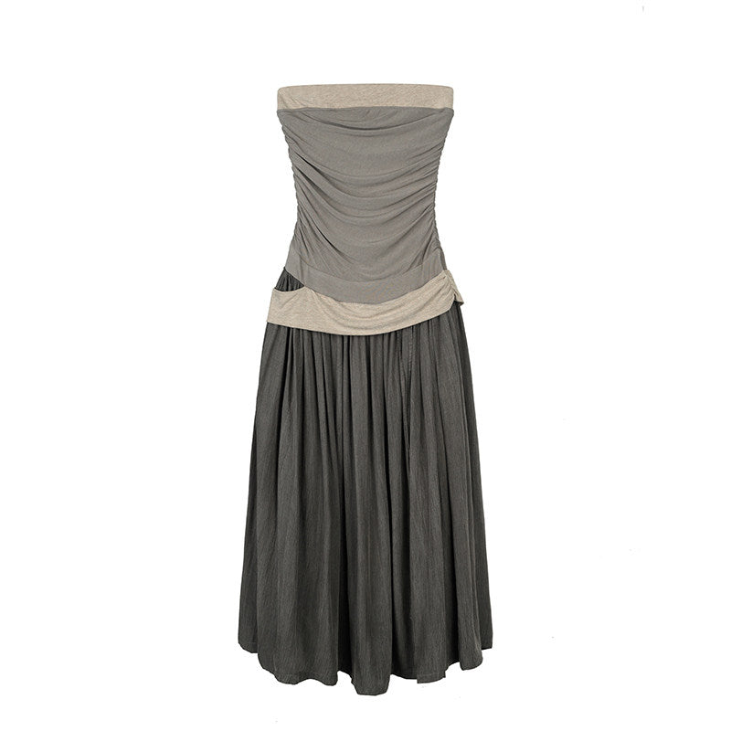 Matte Low-Saturation Patchwork Dress