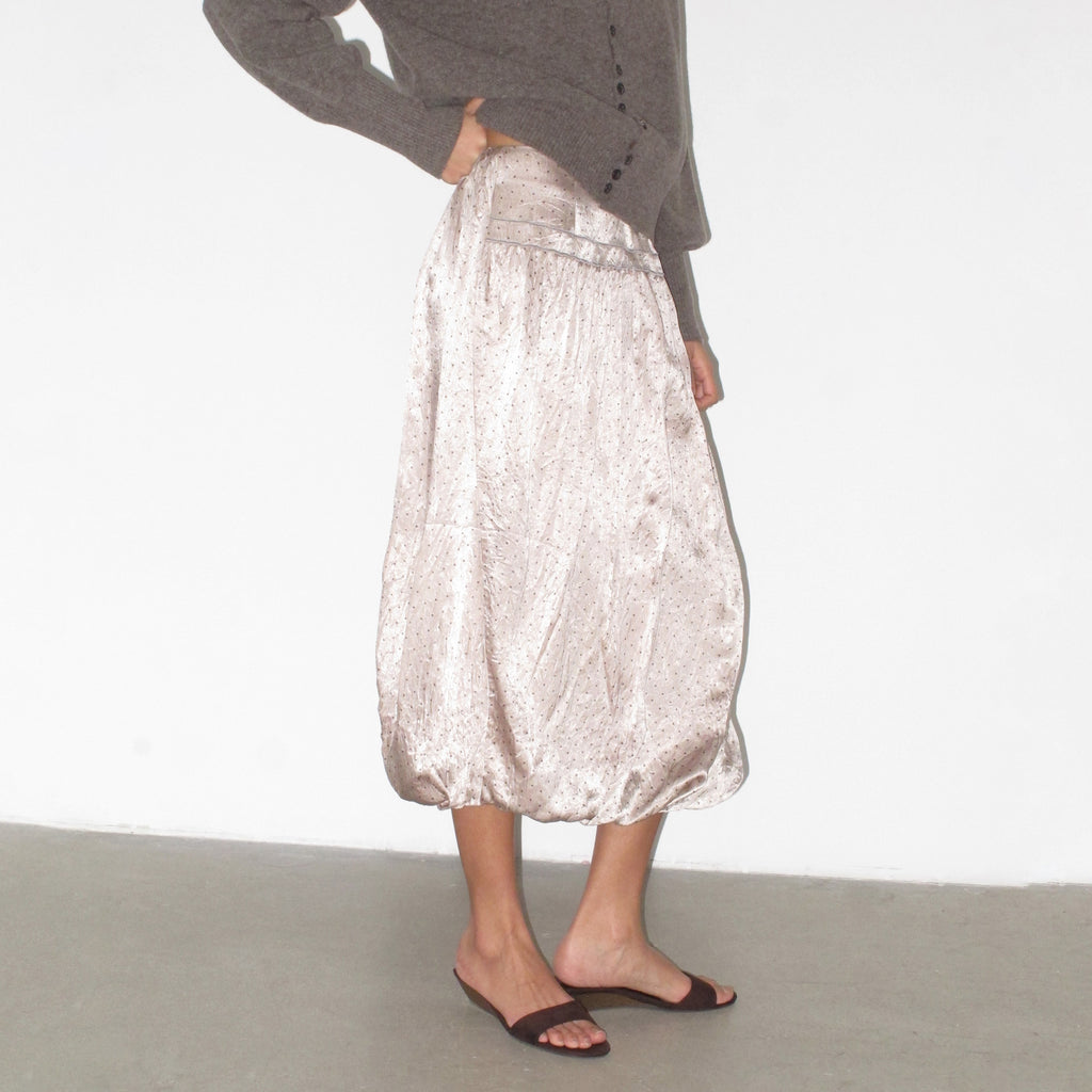 Glossy polka dot skirt