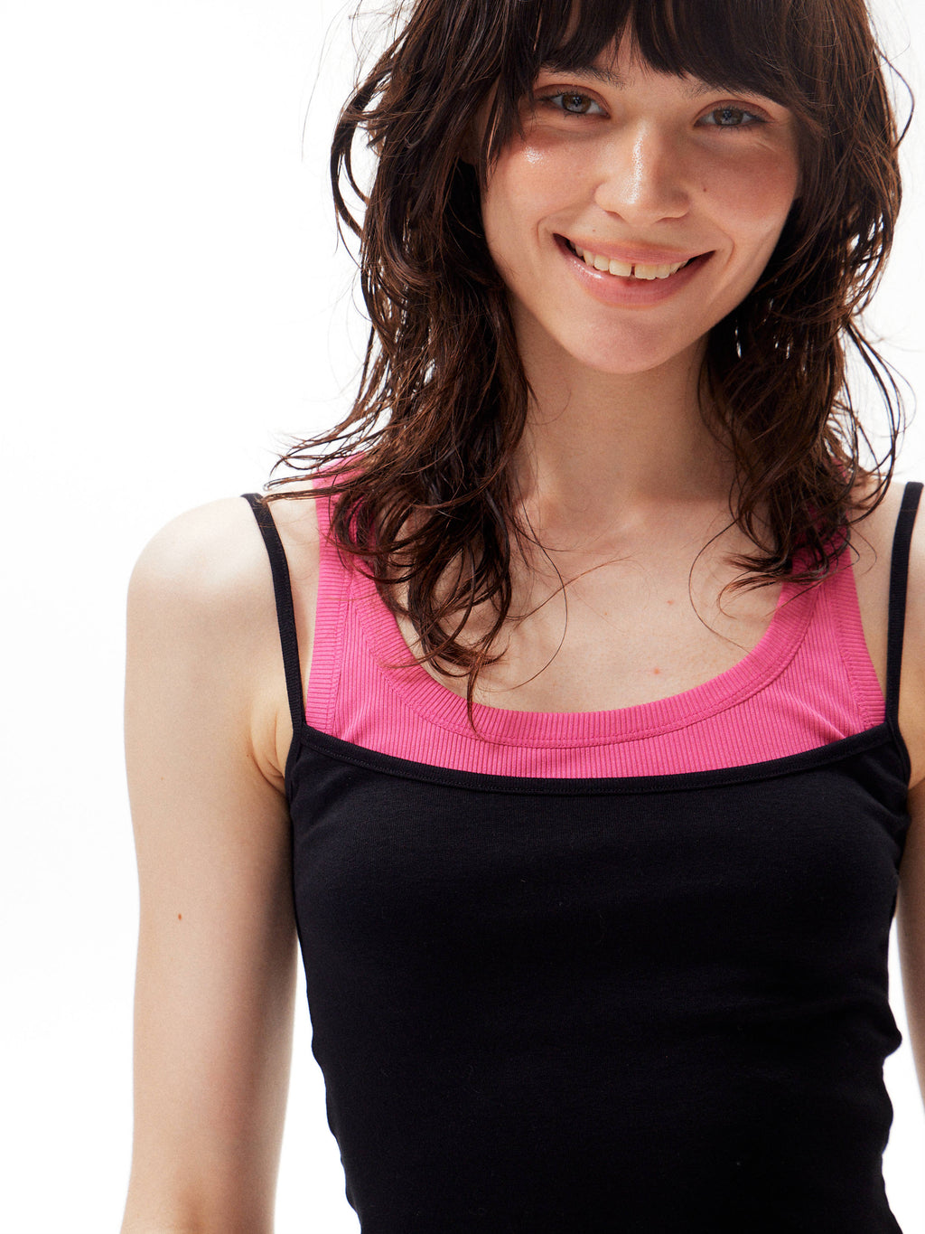 two-color layered camisole / tanktop