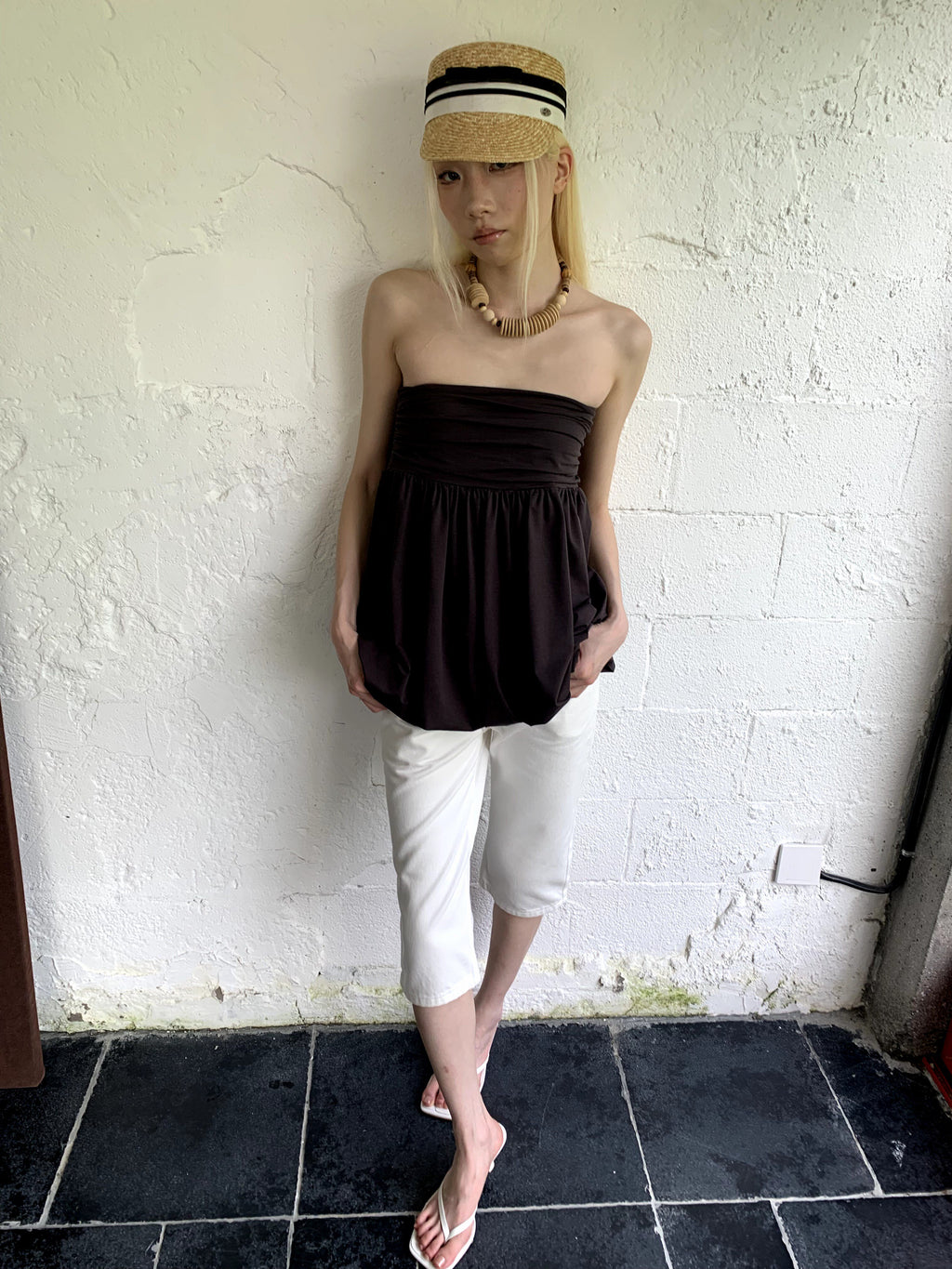 knitted pleated lantern balloon skirt