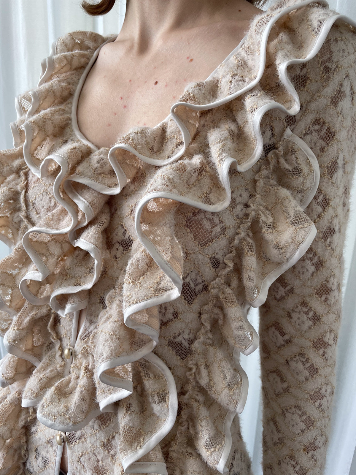 Multi-lace cardigan shirt