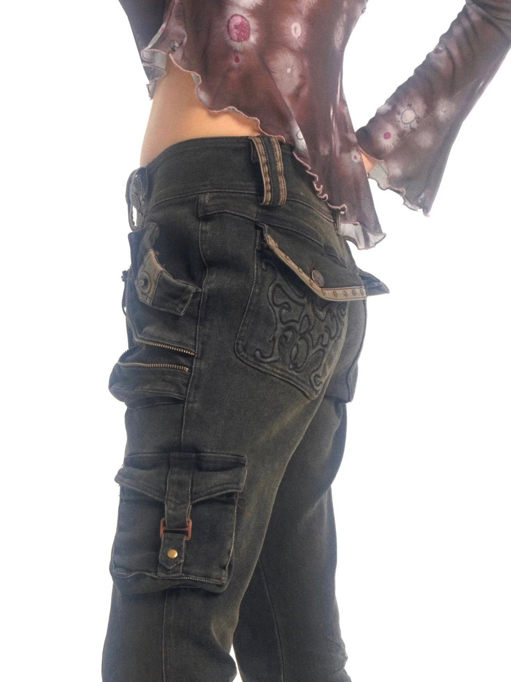 Cargo Pocket Flare Jeans