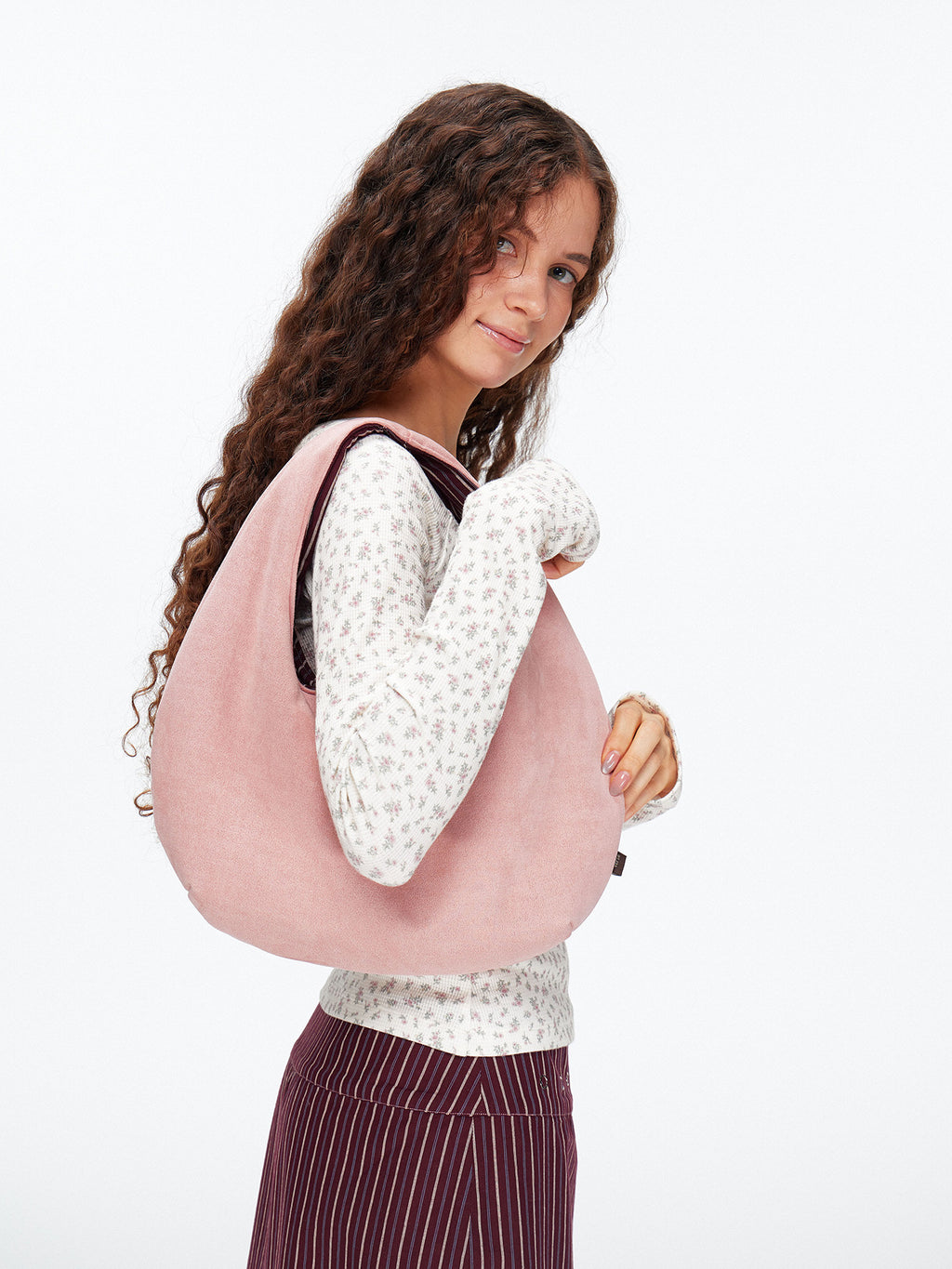 double-sided suede hand bag