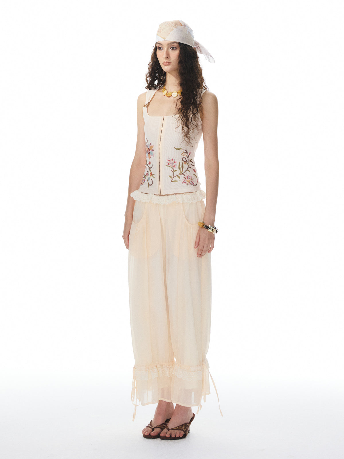 Flower mesh vest