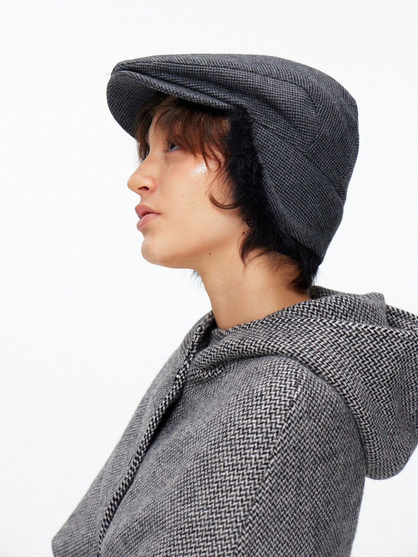 woolen peaked beret hat