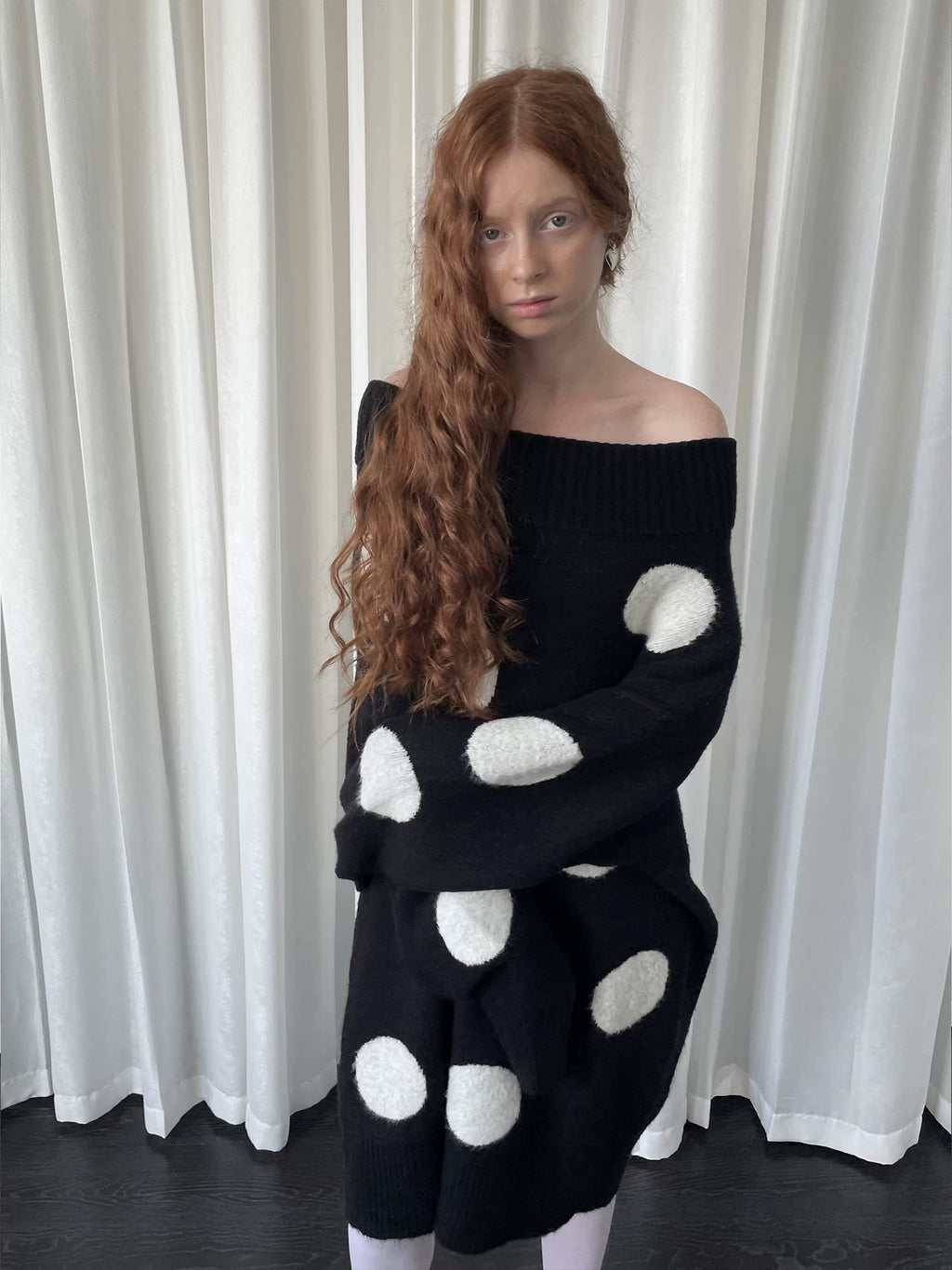 Polka dot long sweater / dress