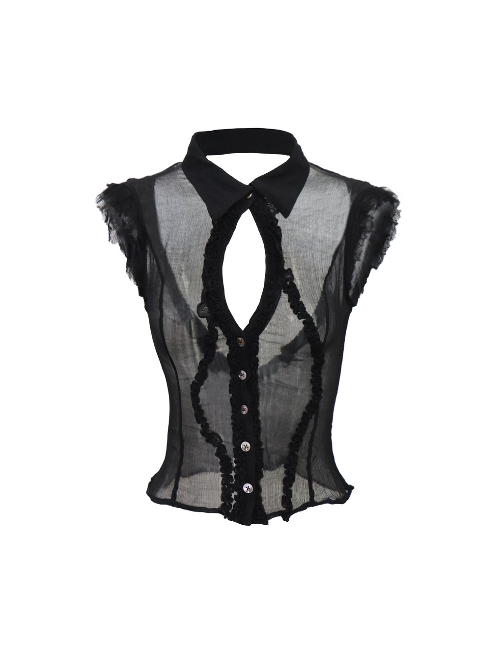 Sheer Open Back Shirt