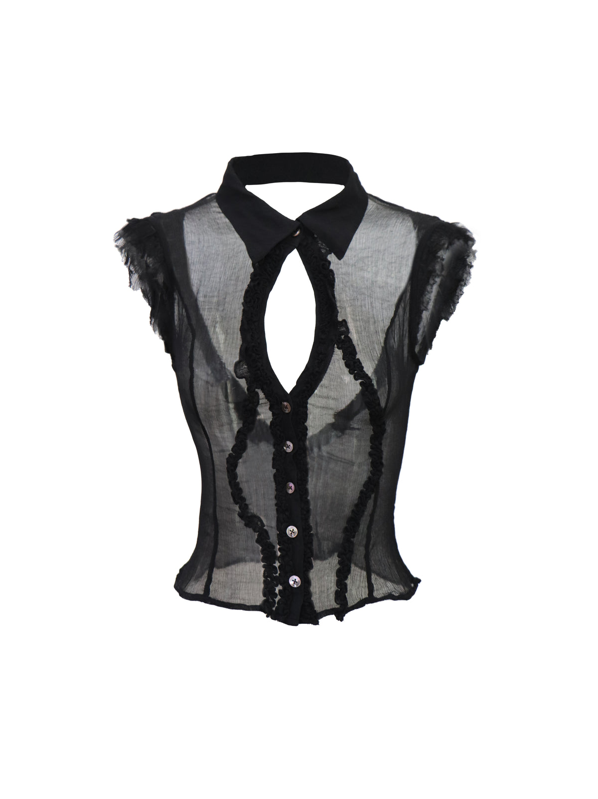 Sheer Open Back Shirt