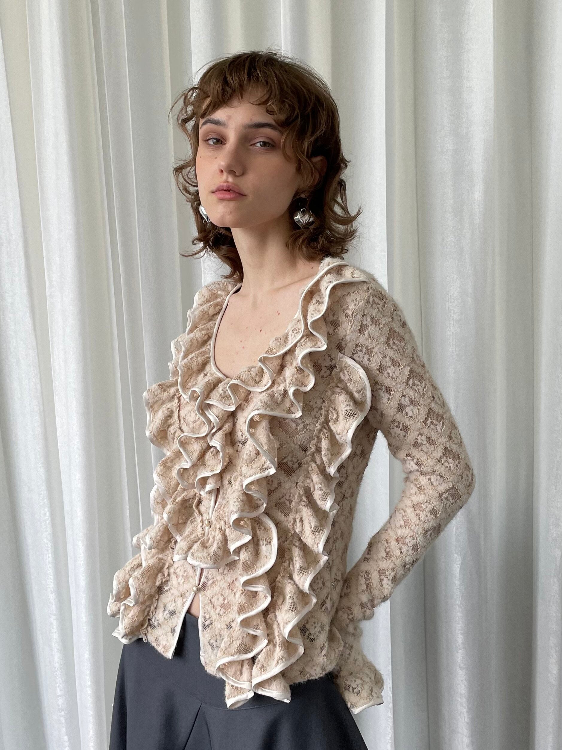 Multi-lace cardigan shirt