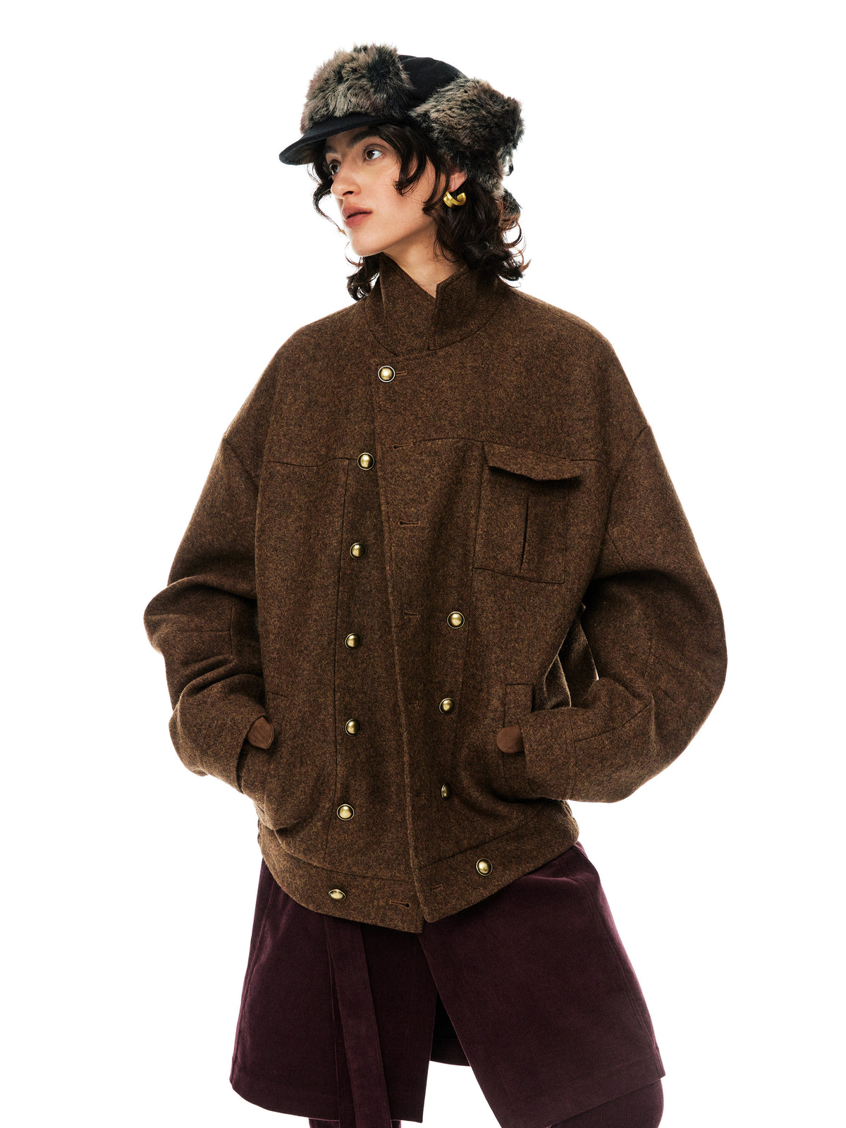Wool loose design Jacket