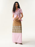 Contrasting check panelled skirt (Pre-order)