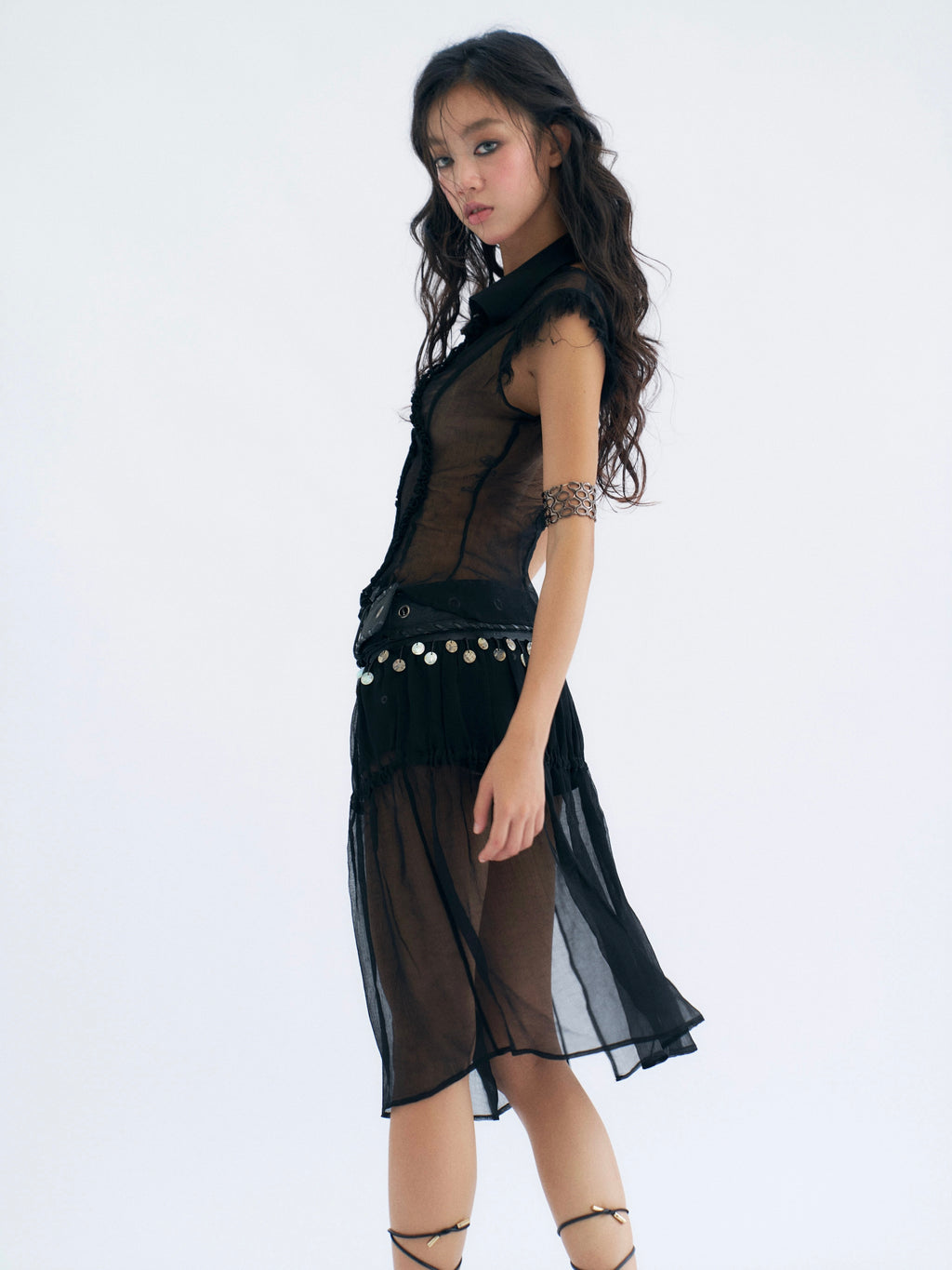 Sheer Open Back Shirt