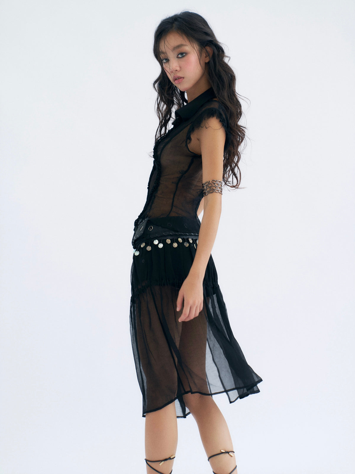 Sheer Open Back Shirt